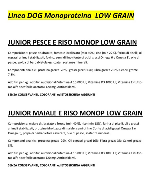 Tutti nostri prodotti senza conservanti per stare bene ii vostri animali